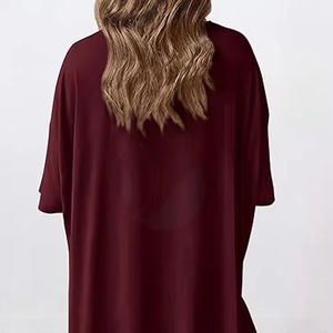 Ensemble T-shirt et short de couleur unie au meilleur prix du Pakistan, 100% coton, T-shirts à manches courtes pour femmes avec ensemble de shorts - Product Image 6