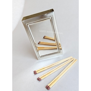 Handcrafted Silver Plated Brass Matchbox Sleeve Custom Design Luxury <b>Matchstick</b> Holder Home Décor Wholesale - Product Image 3