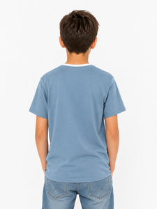 T-shirt décontracté en coton à manches courtes pour garçons, bleu, avec poche et motif imprimé, confortable et doux pour le quotidien - Product Image 3