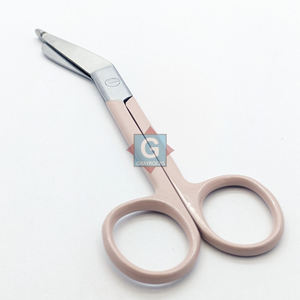 Ciseaux médicaux manuels en acier inoxydable de haute qualité, couleur rose poudré, certifiés CE, pour bandages - Product Image 2