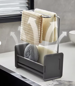 OEM/ODM Vietnam Custom Stainless Steel Sponge Holder Dishcloth <b>Drain</b> <b>Rack</b> Kitchen Towel Storage Organizer - Product Image 5