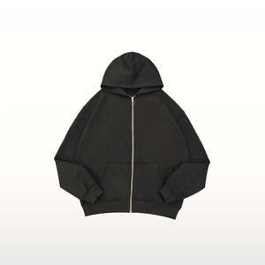 Sudadera con Capucha Oversize Personalizada de Invierno, Tejida, Unisex, 400 Gsm, Algodón Grueso, Hombros Caídos, Cremallera Bidireccional, Estilo Deportivo Masculino - Product Image 1