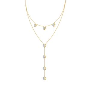Collar de Diamantes Cultivados en Laboratorio de Doble Capa con Forma de Corazón y Redonda, Joyería Fina de 16 Pulgadas - Product Image 6