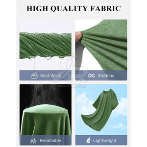 Camiseta Moderna y Elegante de Estilo Casual, Lavado Ácido, Tela de Algodón Suave, Estilo Vintage, para Uso Diario - Product Image 4