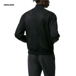 Chaqueta Safari de Invierno para Hombre, Recubierta de Mezclilla, Cuero Genuino, Grosor Estándar, Cuello Alto, Impermeable, Botones de Cuerno, Servicio OEM - Product Image 4