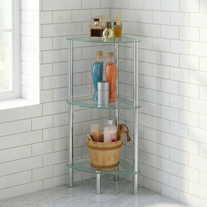 Wholesale Home <b>Storage</b> Furniture From Taiwan New 3-tier Glass <b>Bathroom</b> Corner Stand for Home and Hotels - Product Image 1