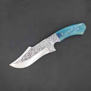 Cuchillo de Caza Profesional de Alta Calidad Personalizable con Hoja de Acero D2, Grabado a Mano, para Supervivencia Industrial y al Aire Libre, con Funda - Product Image 3