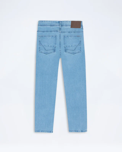Jeans de Pierna Recta para Hombre, Color Azul Sólido, Corte Regular, Cintura Media, Estilo Casual, Mezclilla de Algodón Transpirable, Lavado Medio, Ropa de Otoño - Product Image 2