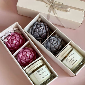 AIKUN Luxury Scented Candle Gift Set with Glass Jar Candle <b>Wax</b> <b>Melts</b> and Decorative Mold Candle for Home Spa - Product Image 3