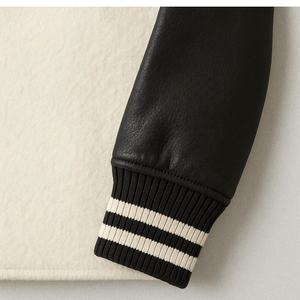 Chaqueta de Invierno para Hombre, Estilo Urbano, Combinada en Negro y Color Piel, Estilo Universitario, Chaqueta de Diseño Urbano para Jóvenes - Product Image 4