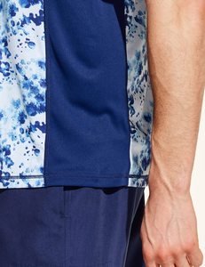 T-shirt à manches courtes pour homme, imprimé floral bleu, séchage rapide, coupe classique, tricot décontracté, col rond, t-shirt de sport - Product Image 2