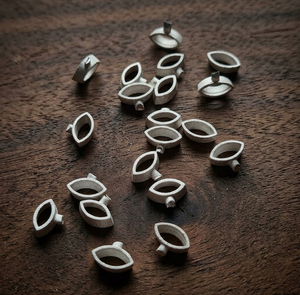 Venta al por mayor de monturas de plata de ley 925 reciclada con bisel marquesa para la producción de colgantes y pendientes - Proveedor internacional - Product Image 1
