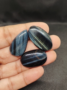 Pierres d'agate œil de tigre naturel ovales cabochon pour bijoux - Product Image 5