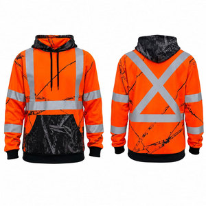 Hi-Vis Work Safety Hoodie <b>Men's</b> Two Tone High Visibility <b>Reflective</b> Safety <b>Jackets</b> for <b>Men</b> Genuine Adults Safety Uniform - Product Image 1