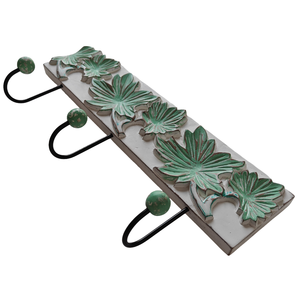 Smart Art Wood Carving Elegant Decorative Wood <b>Wall</b> <b>Hook</b> Modern Hand Carve <b>Wall</b> Mounted <b>Key</b> Hanger in White Wash Engineered Wood - Product Image 4