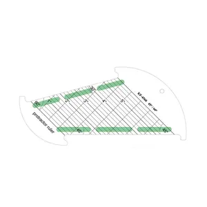 DS-KF-4560 RULER FREIHEIT HANDWERK NÄHEN ACRYL PATCHWORK QUILTING QUILTTER TAILOR CUTTING TOOLS CLEAR TEMPLATE SCALE