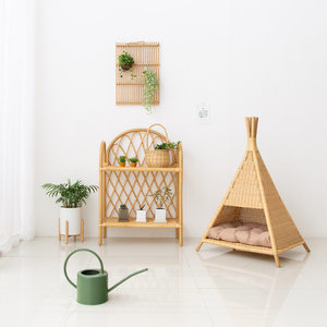 Woven rattan pet tent <b>basket</b> <b>cheap</b> price house for dogs best quality natural cat sleeping cave - Product Image 3
