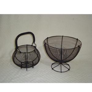 Modern Design Wire Metal Fruit Organizer <b>Basket</b> Set <b>with</b> <b>Handle</b> for Fruit and Vegetable Storage - Product Image 1