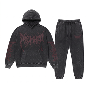 Conjunto Deportivo para Hombre, Estilo Acid Wash, Oversize, Mezcla de Algodón, Transpirable, para Gimnasio, Running, Casual, Diseño Gráfico - Product Image 4