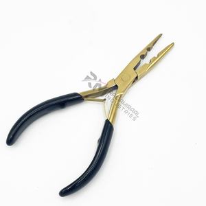 Pinza para extensiones de cabello RMI Shin Gold Plasma Tip y Black Shin Grip, diseño personalizado disponible. - Product Image 2