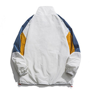 เสื้อแจ็คเก็ตผู้ชายสีขาวแบบ Racer ผ้าฝ้าย 100% ซิปด้านหน้า แห้งเร็ว ระบายอากาศได้ดี สวมใส่สบายในฤดูหนาว กันลม คอตั้ง - Product Image 4