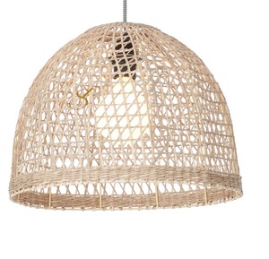 Natural Rattan Lampshade Handwoven Dome Pendant <b>Light</b> <b>Shade</b> Hollow Out <b>Wicker</b> Hanging Lamp Cover for Restaurant Dining Room - Product Image 1