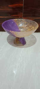 Tazón de resina de doble color, azul y transparente, con base, para múltiples usos. - Product Image 4