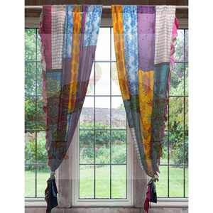 Wholesale High Quality Silk Saree Door <b>Curtain</b> with Soft Draping Fabric <b>for</b> Doorways Windows Home Decor and Festival Displays - Product Image 3