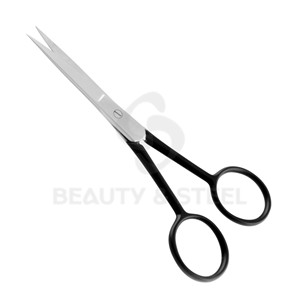 Ciseaux à cuticules professionnels de sécurité avec pointes arrondies et finition bicolore or-noir pour les soins de manucure sensibles - Product Image 5