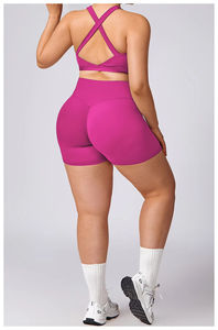 Conjunto de Yoga de 6 Piezas sin Costuras para Mujer, Tallas Grandes, al por Mayor, Personalizado, con Sujetador Ajustable de Tirantes y Leggings de Cintura Alta con Bloques de Color en Contraste - Product Image 5