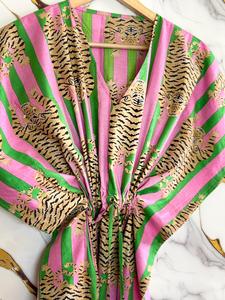 Women Tiger Print <b>Kaftan</b> Dress Wholesale Bulk Cotton <b>Beach</b> Wear Dubai Style - Product Image 5