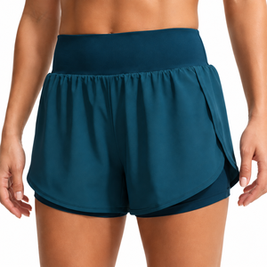 Custom Women's <b>3</b> Inch 2 in 1 Running <b>Shorts</b> High Waist Quick Dry Compression Liner OEM Gym <b>Shorts</b> - Product Image 1