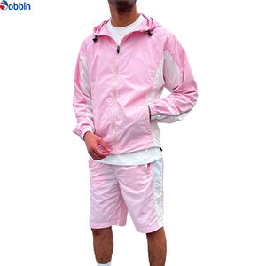 Conjuntos Deportivos Personalizados con Logotipo, Chaqueta Cortavientos y Pantalones Cortos para Hombre, Conjunto de Chaqueta Cortavientos y Pantalones Cortos con Bloques de Color Personalizados, Unisex - Product Image 2