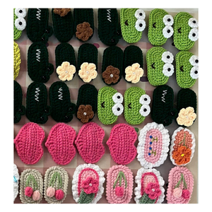 <b>Beginner</b> Crochet Hair Clip Kit Soft Acrylic Yarn Floral Pattern DIY <b>Knitting</b> <b>Set</b> Assorted Colors 3-14 Years Easy Hair - Product Image 2
