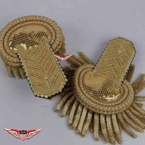 KEW Par de Epaulettes de Caballería Napoleónica con Flecos Dorados, Ecológicos, Estilo Vintage - Product Image 2
