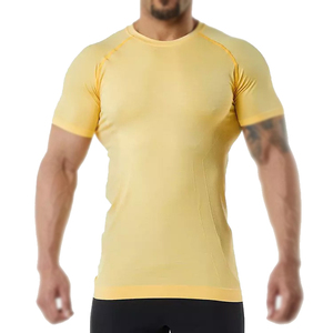 Camiseta de Manga Corta Rosa para Hombre, de Secado Rápido, Corte Ajustado, Cuello Redondo, Tejida, Informal - Product Image 3