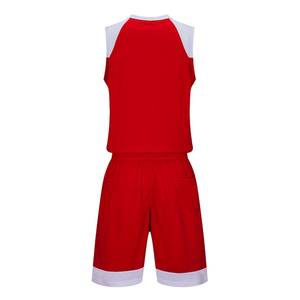 Conjunto de Uniforme de Baloncesto Ligero sin Mangas Rojo y Blanco para Adultos, Transpirable, 100% Poliéster, Ropa Deportiva Unisex - Product Image 3