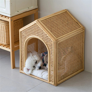 Maison pour chat rectangulaire à 2 étages, faite à la main, dernier design, tressée en rotin, faible MOQ, lit pour animaux de compagnie pour chiens, motif animalier, fabriqué au Vietnam - Product Image 4