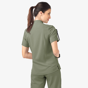 Blusa de Enfermería para Mujer, con Media Cremallera, Manga Corta, Tejido de Poliéster, Moda Verano, Blusa Sanitaria de Alta Calidad - Product Image 4