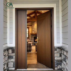 Puerta de Entrada Contemporánea Golden Aero de Madera Sólida con Acabado y Diseño de Ranuras para Uso Exterior, Tipo Batiente GA-35L - Product Image 2