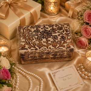 Artisan Handmade Carved Wooden Jewelry <b>Box</b> | Vintage Floral Keepsake Storage <b>Box</b> Decorative Wooden <b>Trinket</b> Organizer Gift Home - Product Image 4