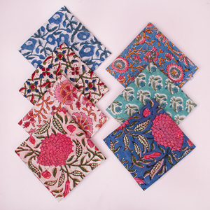 Pañuelo de algodón estampado a mano con diseño floral vintage, hecho en India, ecológico, regalo para mujeres adultas - Product Image 4