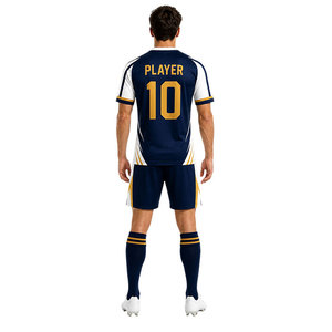Conjunto de Uniforme de Fútbol Personalizado, Negro, Transpirable, Sublimado, de Poliéster, con Pantalones Cortos, Logotipo OEM, Ropa Deportiva - Product Image 4