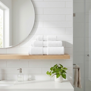 Juego de Toallas de Baño de Algodón Blanco de Lujo, Sin Torsión, Comprimidas, Ecológicas, de Algodón Premium, Suaves y Absorbentes, para Hotel y Spa - Product Image 5