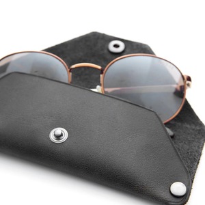 Distressed Genuine Leather Sunglasses <b>Case</b> Classic Luxury Vintage Water Resistant Handmade Eyewear Protector Wholesale Pouch - Product Image 3