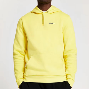 Sudadera con Capucha Amarillo Mantequilla para Hombre, Algodón Suave Premium, Ropa Casual Urbana, Cómoda Sudadera de Invierno para Uso Diario con Bolsillo Canguro - Product Image 6