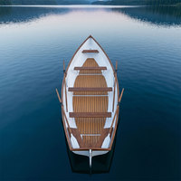 Bateau à rames classique en composite électrique de 17 pieds, avec accents en teck, bateau à rames de luxe durable en bois OMH K384 525Lx136Wx60H 3 personnes