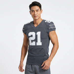 เสื้อฟุตบอลอเมริกันคอวีแขนสั้นผ้าตาข่ายพิมพ์หมายเลข 21 ระบายความชื้นได้ดี ทรงพอดีตัว เหมาะสำหรับทุกฤดูกาล - Product Image 2