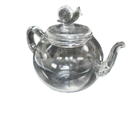 Vente en gros de théières minimalistes écologiques résistantes à la chaleur, théières en verre borosilicate soufflées à la main, mini théières de 90-100 ml pour hôtel