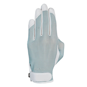Gant de golf pour homme en peau de mouton, paume vert menthe, dos en maille respirant, léger, extensible, adhérence douce, antidérapant, main gauche, avec crochet pour extérieur - Product Image 1